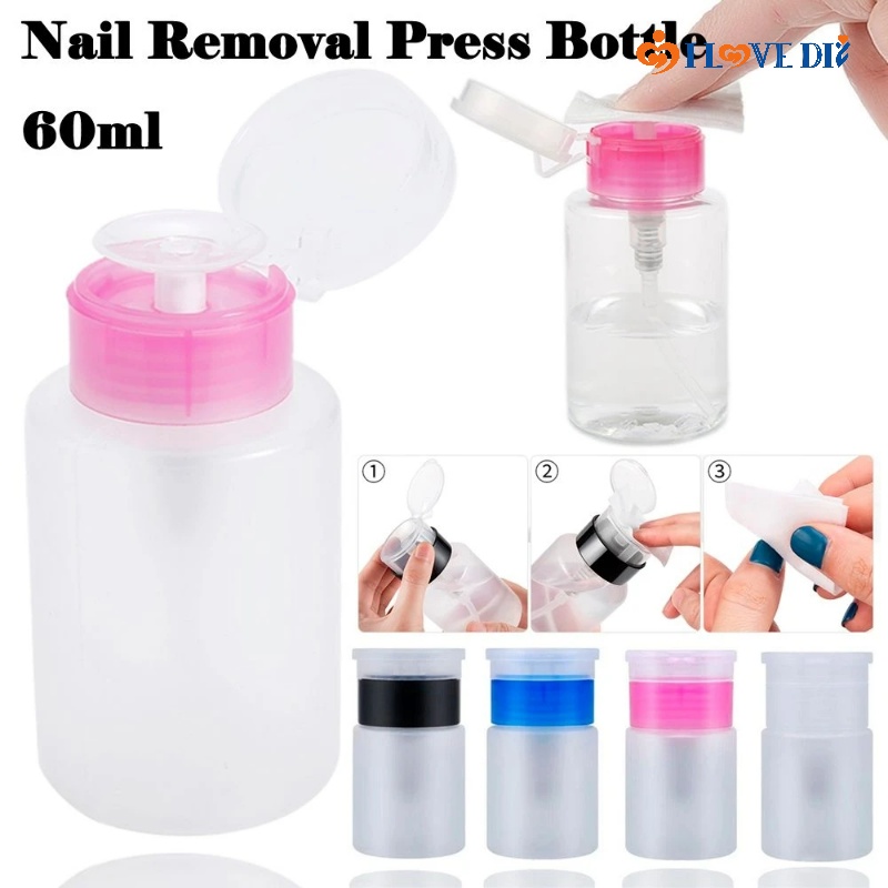 Nail Remover Oil Press Dispense Bottles/ Refillable Nail Polish Cleaner