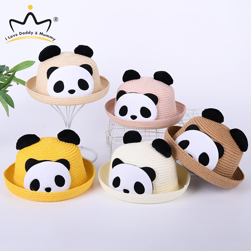 Cute Panda Pattern Children Straw Hat New Summer Outdoor Beach ...