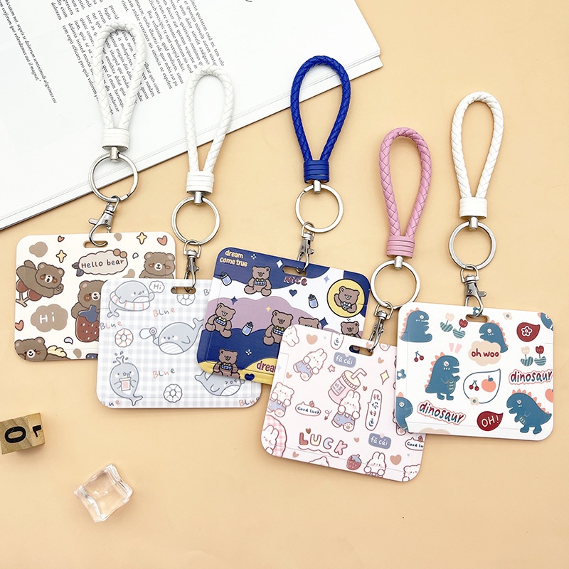 Horizontal Protective Card Sleeve Spring Wristband Strap Bear School ...