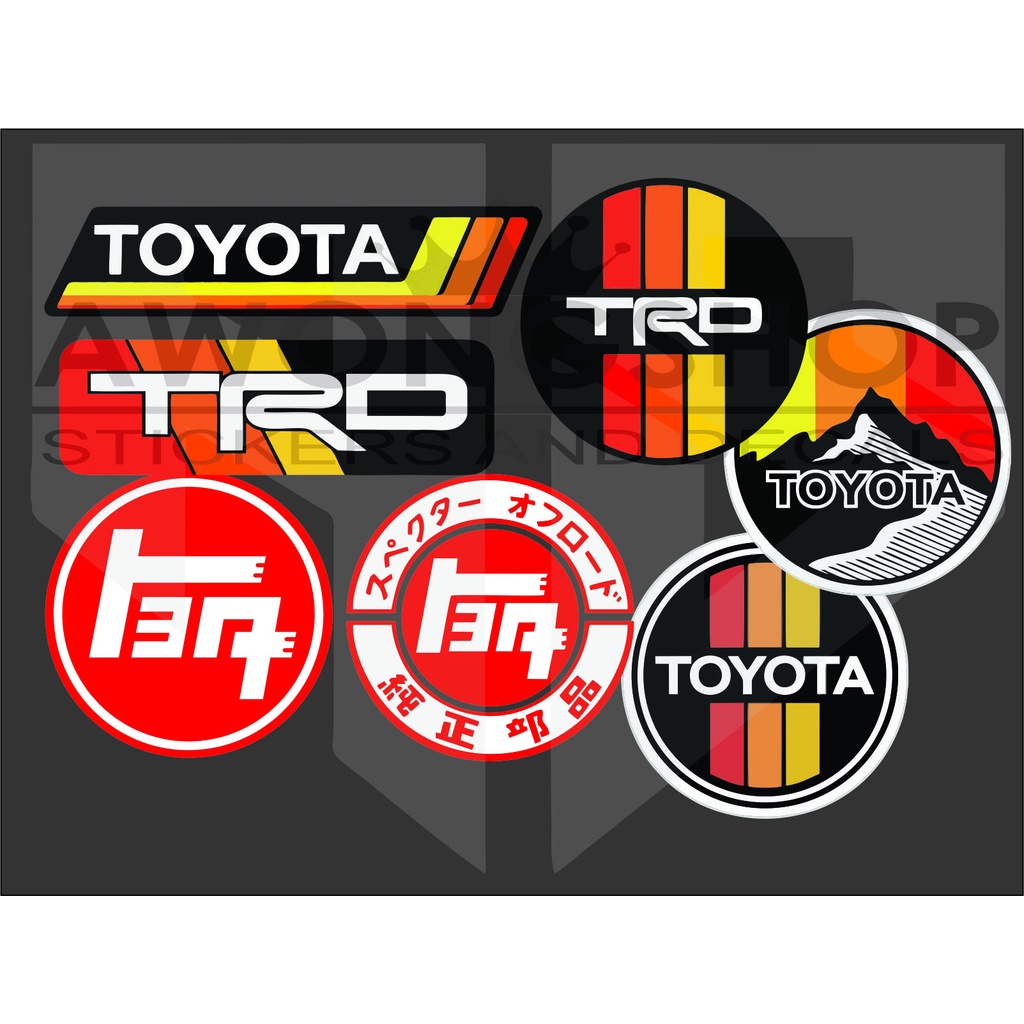 RETRO TOYOTA TRD JDM JAPAN VINYL STICKERS WATERPROOF HIGH QUALITY NON ...