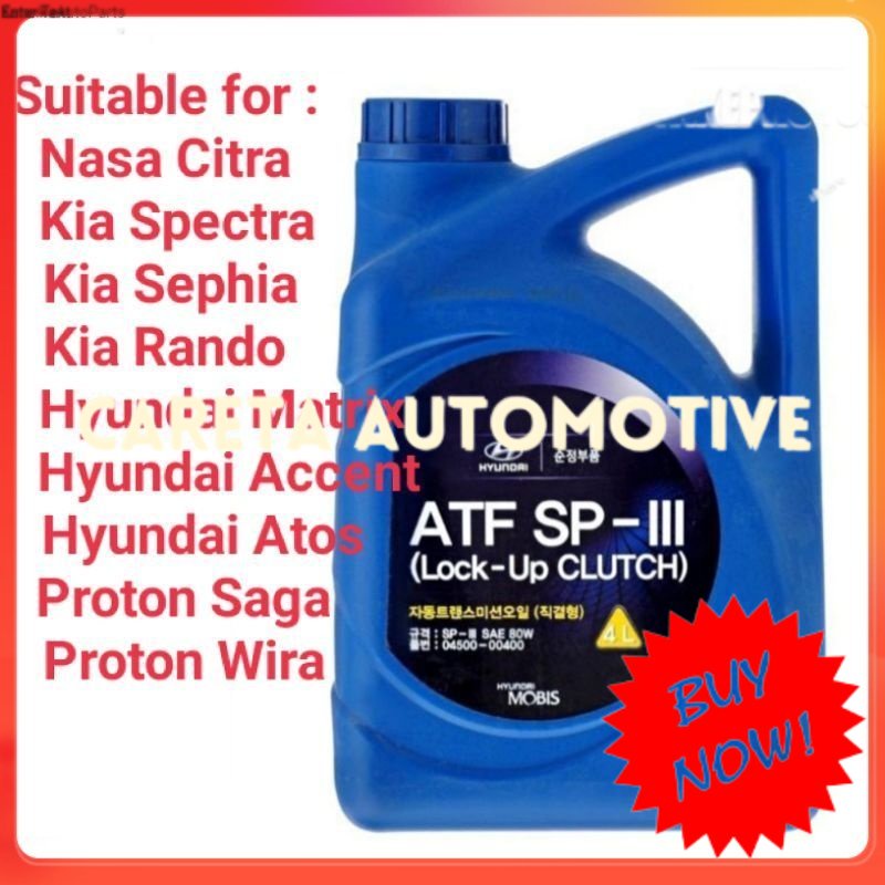 04500-00400 Hyundai/ Kia SP3 look-up clutch ATF gear oil (4 liter) for ...