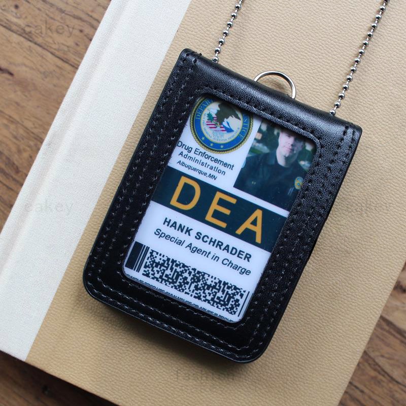 Genuine Leather High Quality Work Card Business Gift Neck Badge ID ...