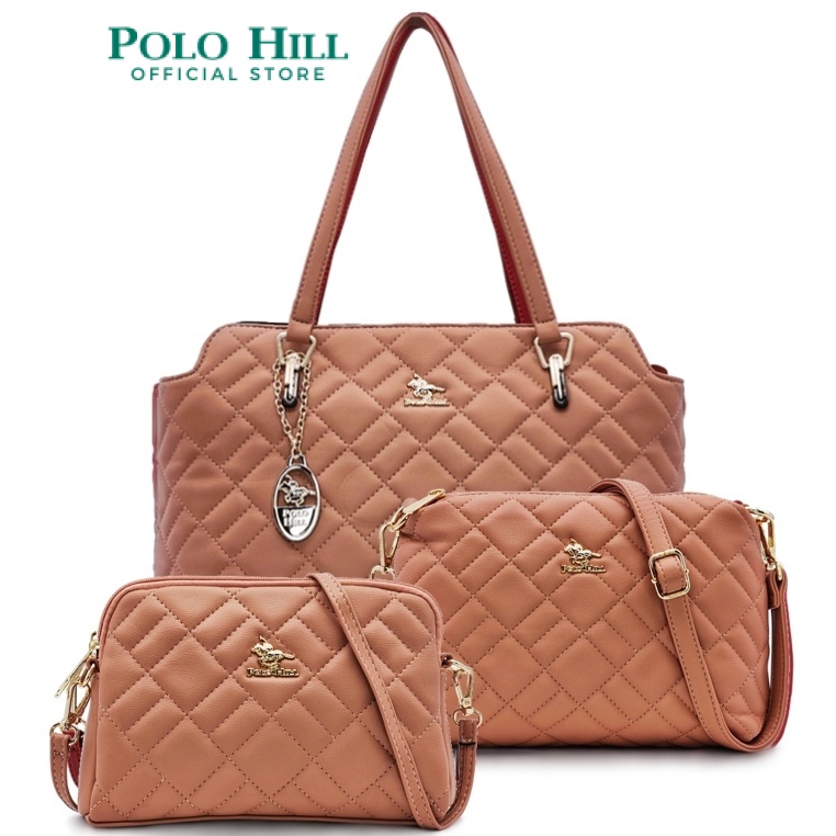 POLO HILL Elverys Ladies Shoulder Tote Bag 3in1 Bundle Set PHSHB2042