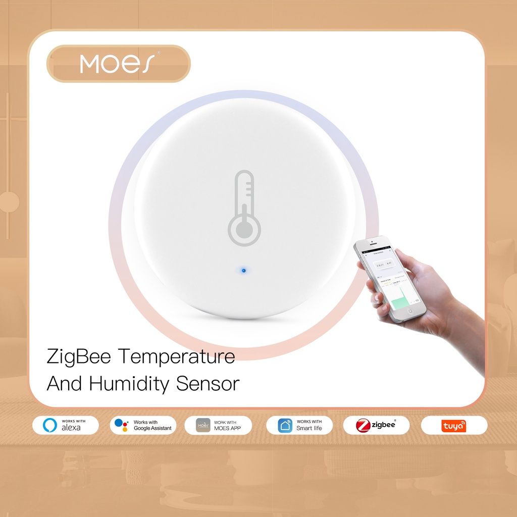 Moes Tuya ZigBee Smart Temperature And Humidity Sensor Battery Power ...