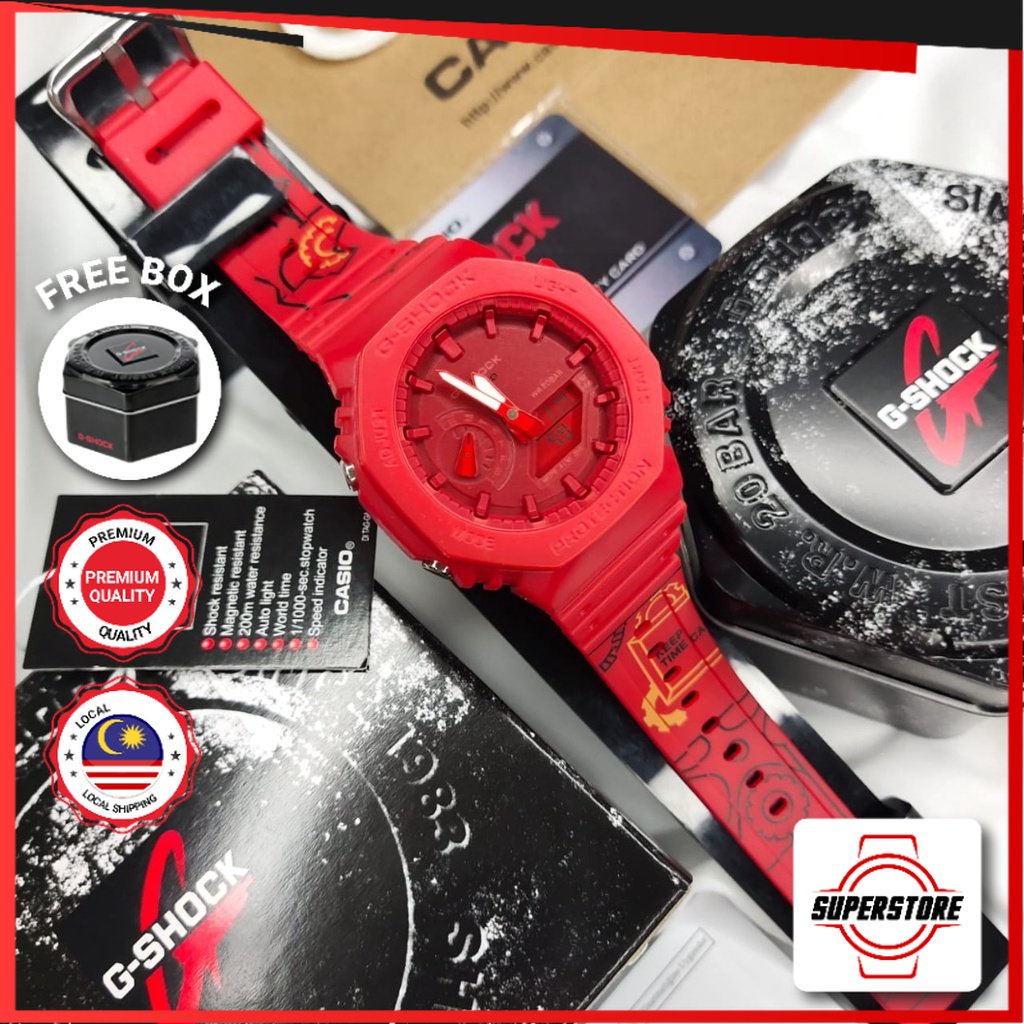 TMJ GA2100 RED BLACK COLLAB 1:1 PREMIUM (COPY ORI) Shopee Malaysia