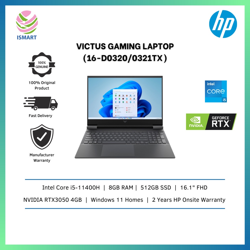 HP Gaming Laptop Victus 16-D0320/0321TX 16.1" FHD 144Hz Blue, Black ...