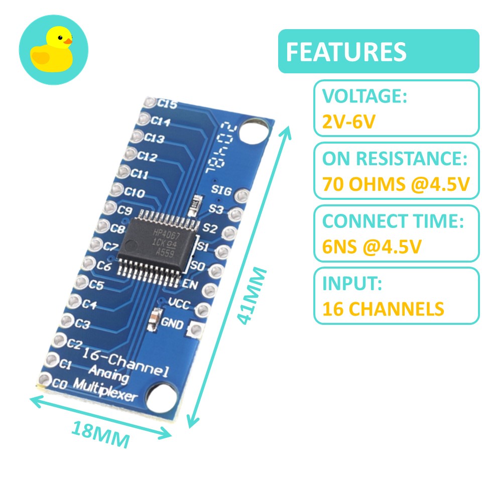 CD74HC4067 16 Channels Analog Digital Multiplexer Module | Shopee Malaysia
