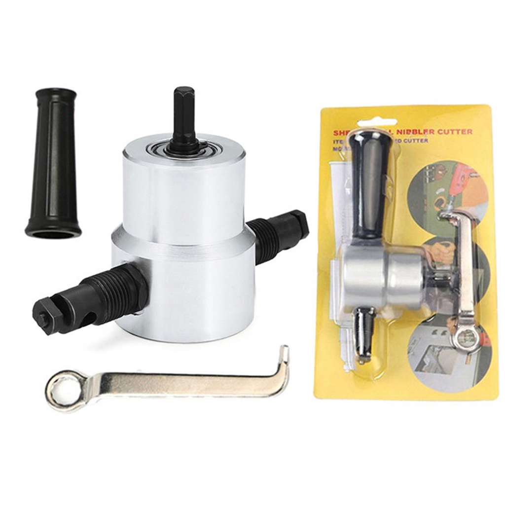 Double Head Sheet Metal Cutter Nibbler Cutting Tool Set Saw Drill Attachment