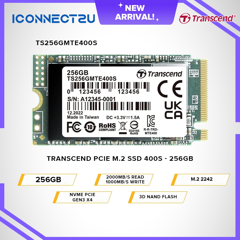 Transcend 256GB MTE400S NVMe PCIe Gen3 x4 SSD - TS256GMTE400S | Shopee ...