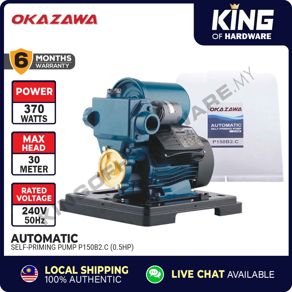 Okazawa 0.5HP /370W Automatic Self Priming Pump P150B2.C Pam Air