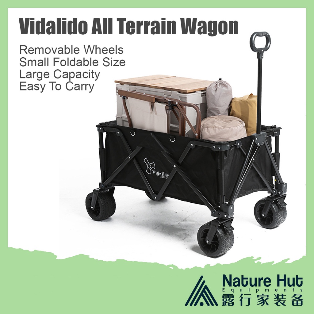 Vidalido Camping Wagon Large Foldable Trolley Portable Cart Hand Pull