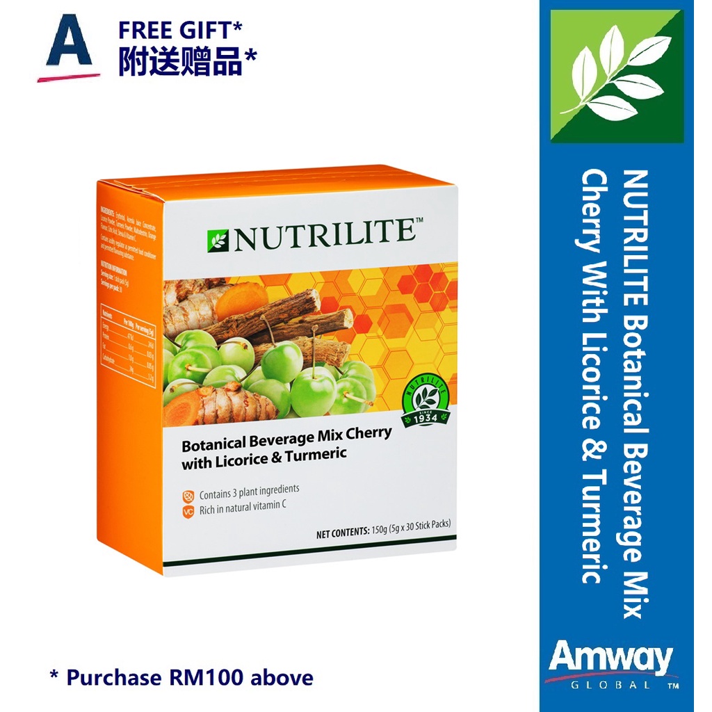 AMWAY 安利 NUTRILITE Botanical Beverage Mix Cherry With Licorice & Turmeric X 1 Shopee Malaysia