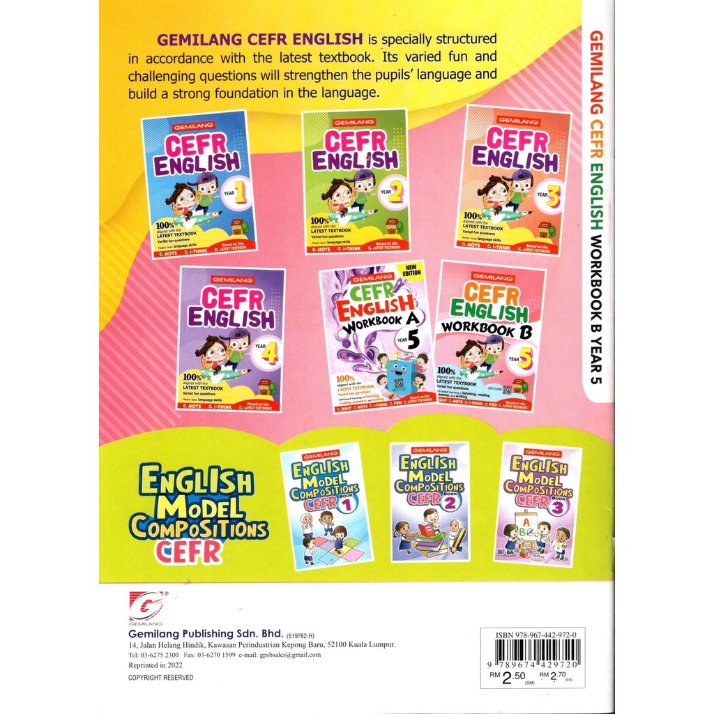 [FUNBOOK] Gemilang CEFR English Year 1 - 5 Exercise Book | Shopee Malaysia