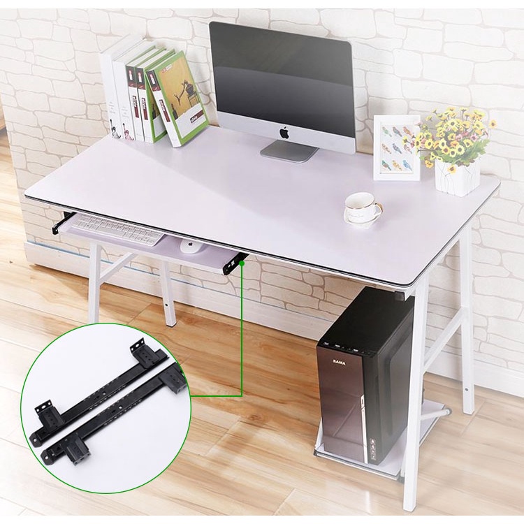 Computer Desk Drawer Keyboard Bracket Slide Rail Bracket 2 Guide Rail ...