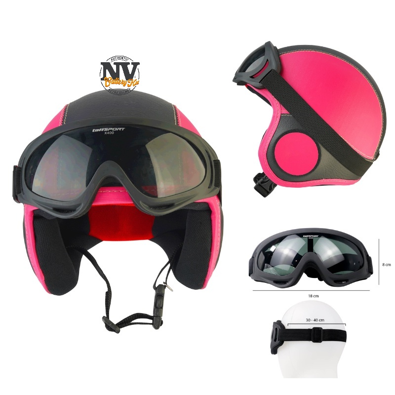 HITAM Pororo Retro Children's Motorcycle Helmet 26 Years Old Pink