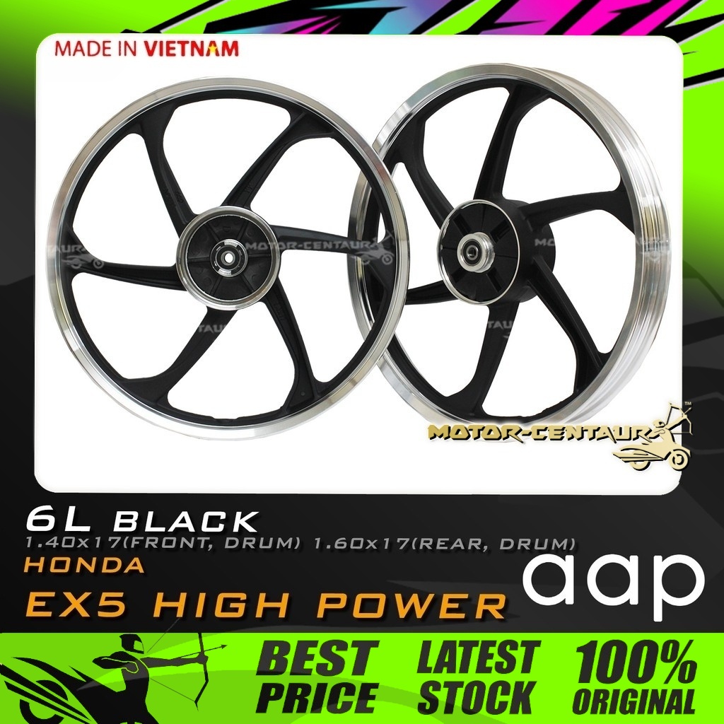 RIM MOTOSIKAL AAP SPORT RIMS 1.40X17(DRUM, F) 1.60X17(DRUM, R) FOR ...