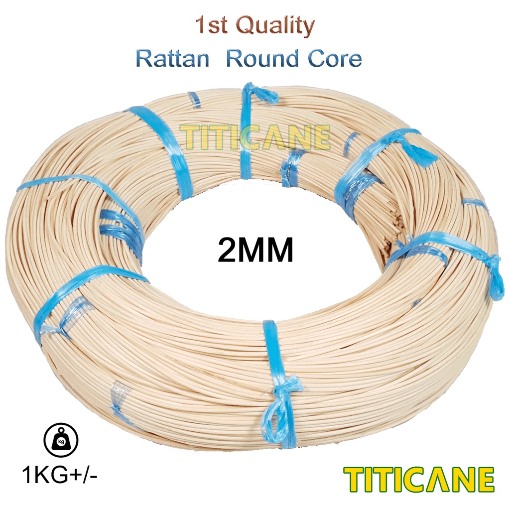 TITICANE Rattan Round Core [ 1KG+/- Per Roll ] [ Rotan Pulur ] [ 1MM to ...