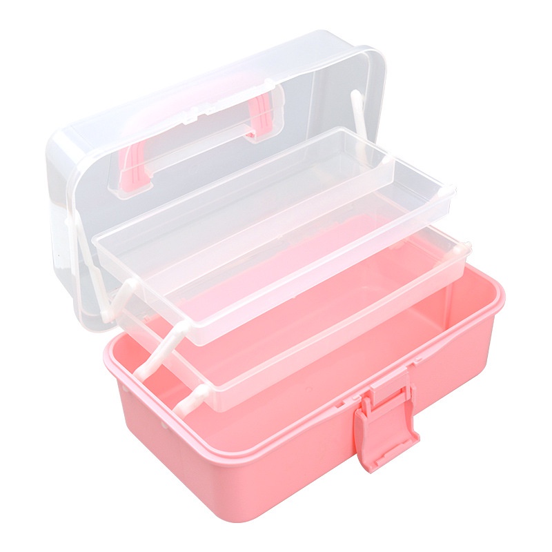 ThreeLayer Storage Box Folding Tool Stationery Art Supplies storage