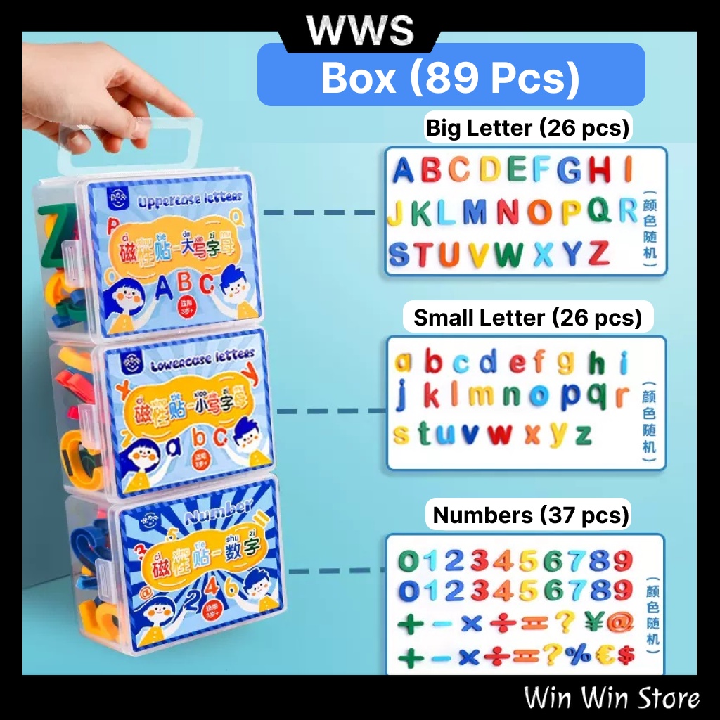 Box Alphabet Number Letters A to Z Board Fridge Magnet Learning Toy for ...