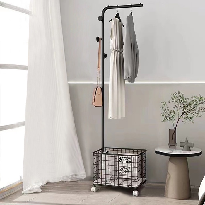 Luxury Standing Clothes Rack with Minimalist Basket L150 | Shopee Malaysia