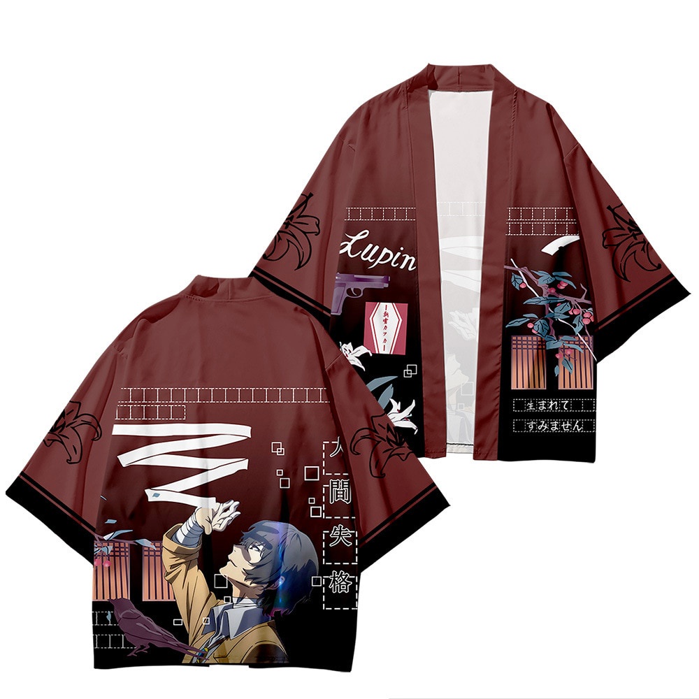 Osamu Dazai Blue Kimono Party Carnival Halloween Cosplay Costume