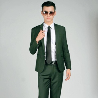 Mens Blue 2 Piece Casual Suit Beach Wedding Slim Fit Prom Party