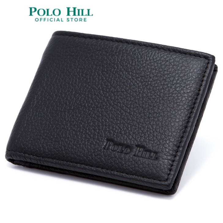 POLO HILL Mens Genuine Leather BiFold Wallet M-PHW-6047 (Black/Brown ...