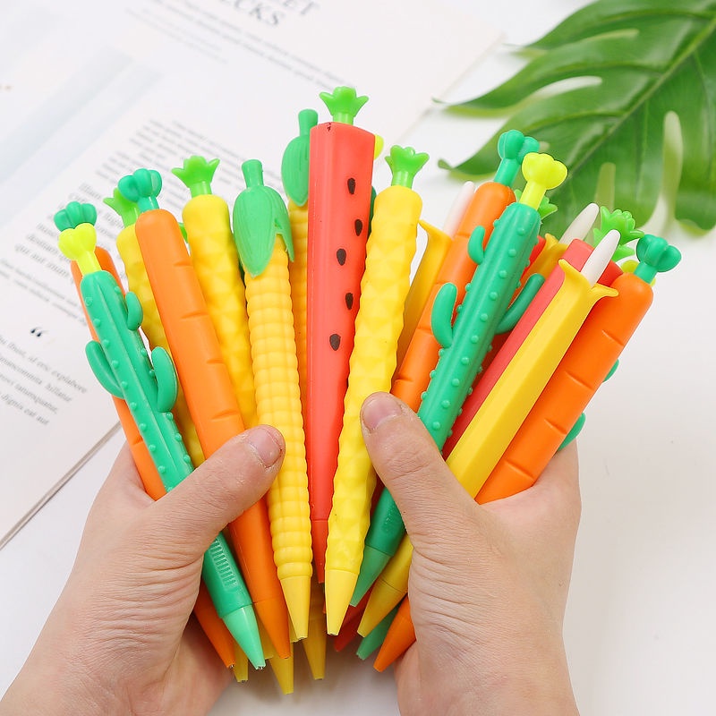 1pcs Cute Cartoon Carrot-shaped Fruit Writing Continuous Pencil Student ...