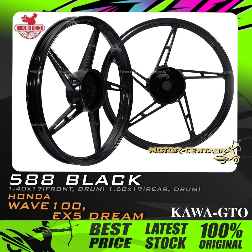 RIM MOTOSIKAL KAWA-GTO SPORT RIMS 588 1.40X17(DRUM, F) 1.60X17(DRUM, R ...