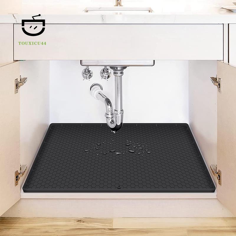 Under Sink Mat,Silicone Under Sink Liner, Under Kitchen Sink Mat with