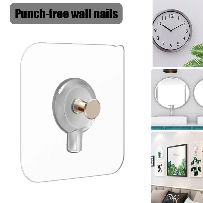 10Pcs Multifunction Bathroom Storage Hooks / Simple Punchfree Screw Stickers / Traceless