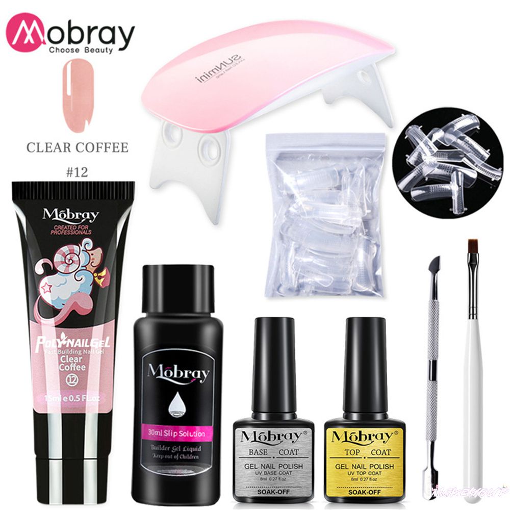 8Pcs Mobray Nail Enhancement Set Extender Nail Extension Gel Kit Soak