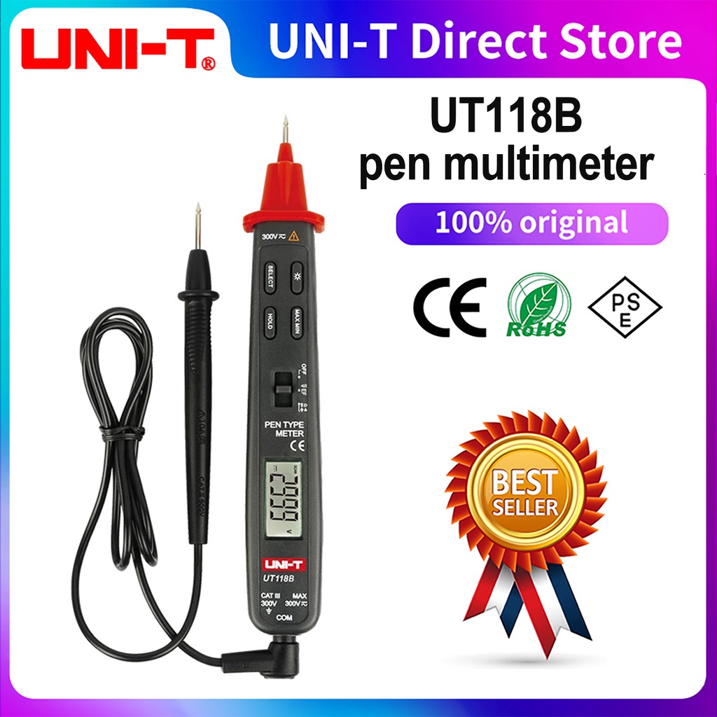UNIT UT118B Pen Type Digital Multimeter Voltage/Resistance/Capacitance Test EF Function