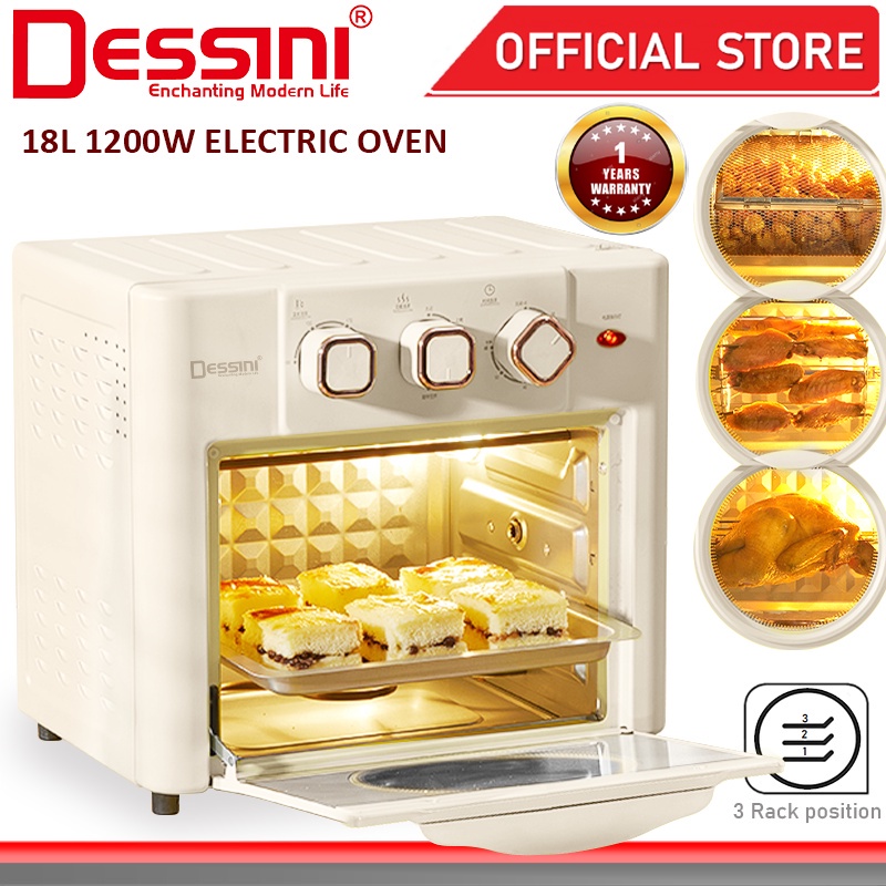 DESSINI ITALY 18L Electric Rotisserie Oven Convection Hot Air Fryer ...