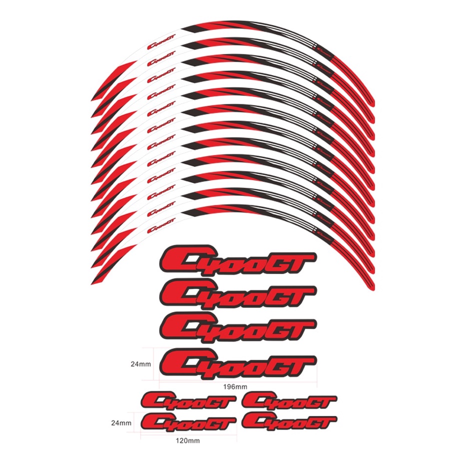 Motorcycle Wheel Sticker Waterproof Rim Stripe C400GT Accessories for ...