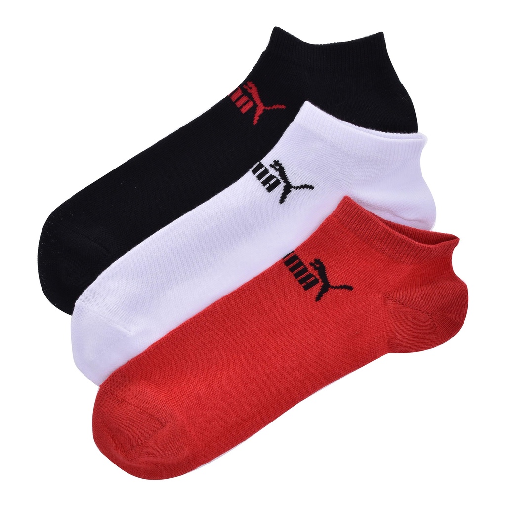 Puma Mens 3 Pack Trainer Socks (White/Black/Red) Sports Direct