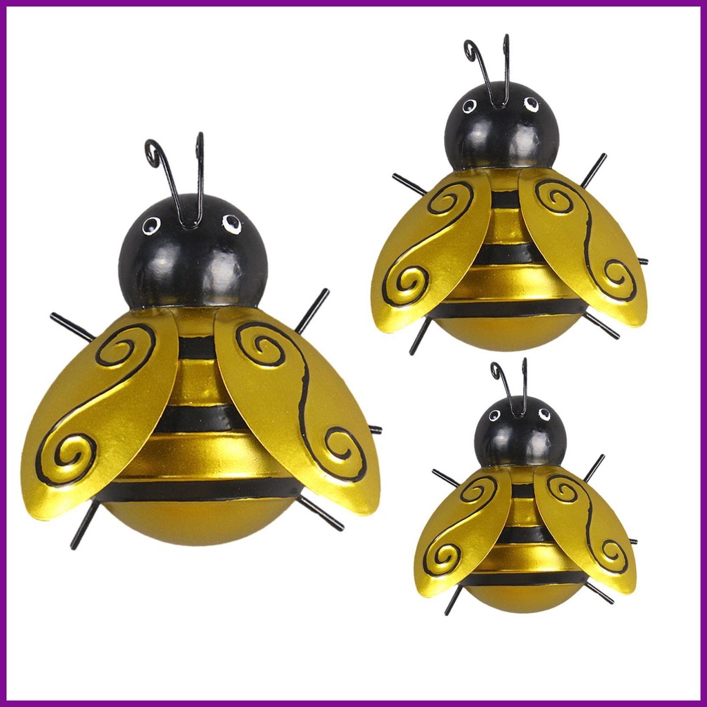 Bumble Bee Wall Decor 3pcs Realistic Metal Bee Wall Art Metal Bumble