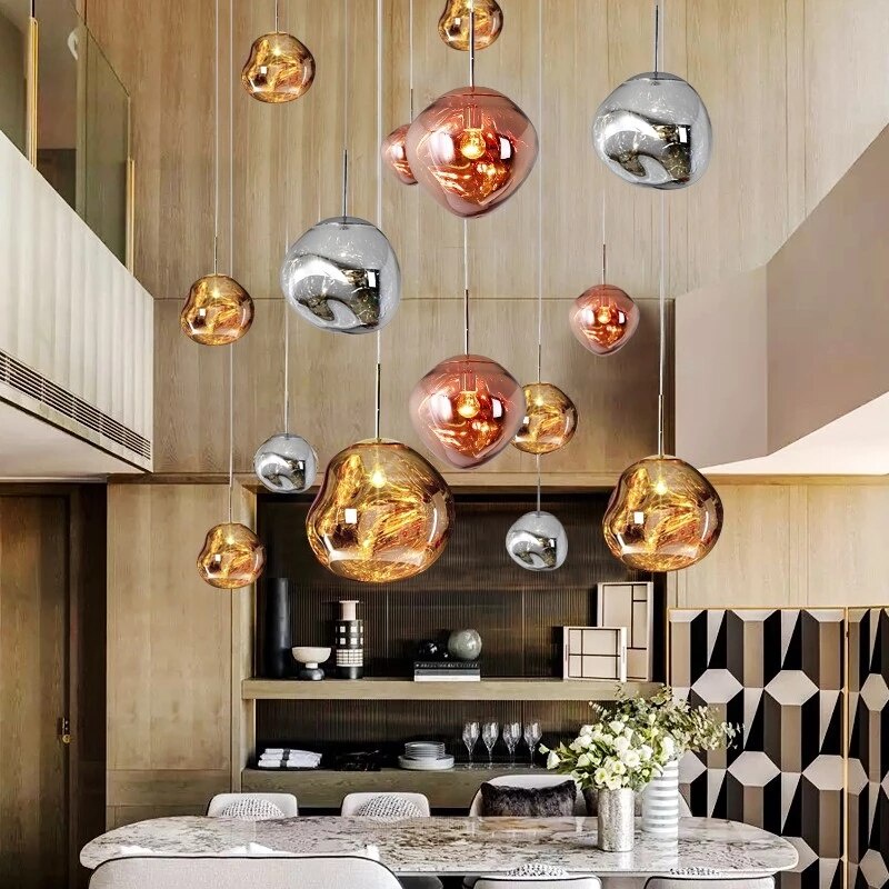 Modern Lava Chandelier Pendant Light Glass Dining Drop Light Restaurant ...