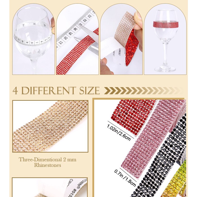 Qiao Self-Adhesive Crystal Rhinestone Sticker (91cm) | Shopee Malaysia