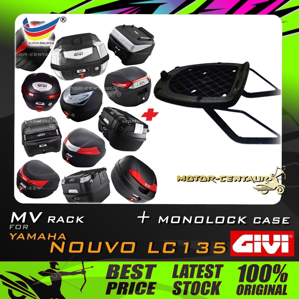 SET KOMBO KOTAK/BOX GIVI B27/B32/B33/B24/B45 TOP CASE + YAMAHA NOUVO ...