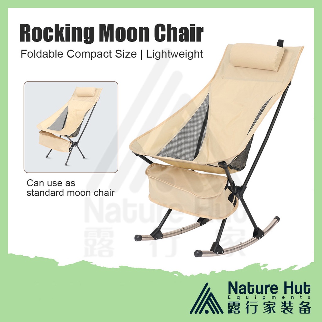 Rocking Moon Chair Foldable Outdoor Camping Folding Picnic Fishing ...