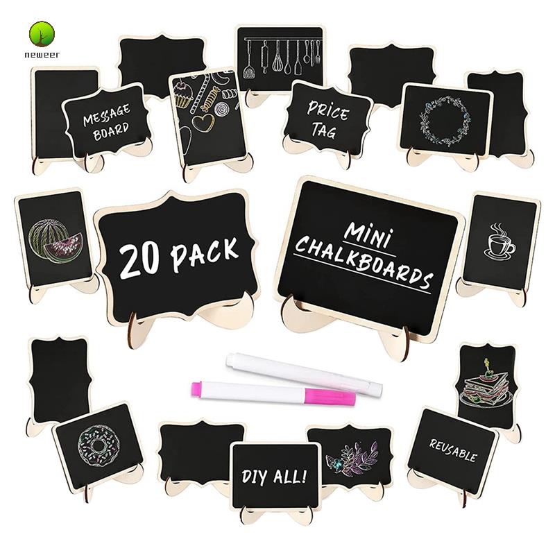 Mini Chalkboard Sign 20 Pack Food Labels for Party Buffet, Wooden Small ...
