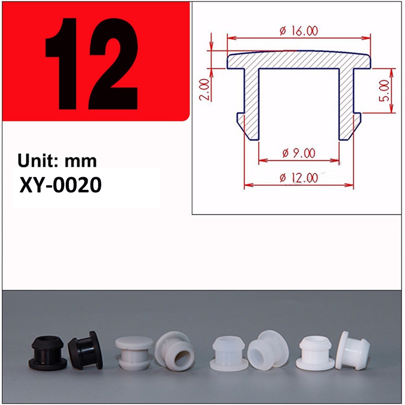 2/5/10Pcs Black Silicone Rubber Snapon Hole Plug 2.5 3 3.5 4 4.5 5 5.5 6 6.5 7 7.5 8 to 50.6mm