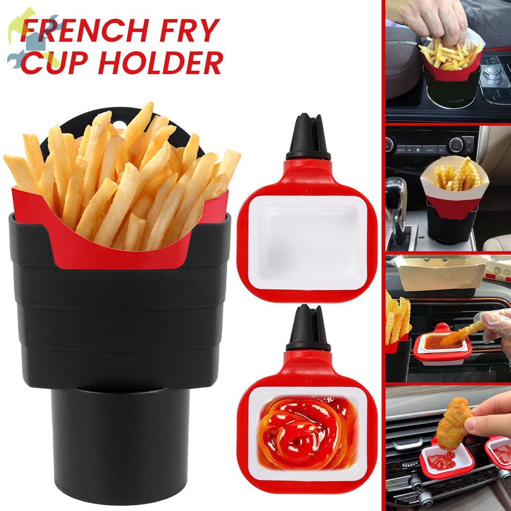 3Pcs French Fry Cup Holder Car Air Vent Clip Sauce Holder Sets Car