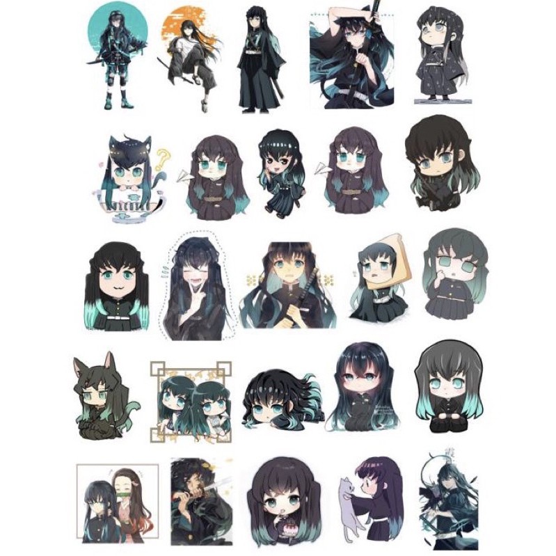 31 different silk-pressed muichirou stickers/ muichirou kimetsu no ...