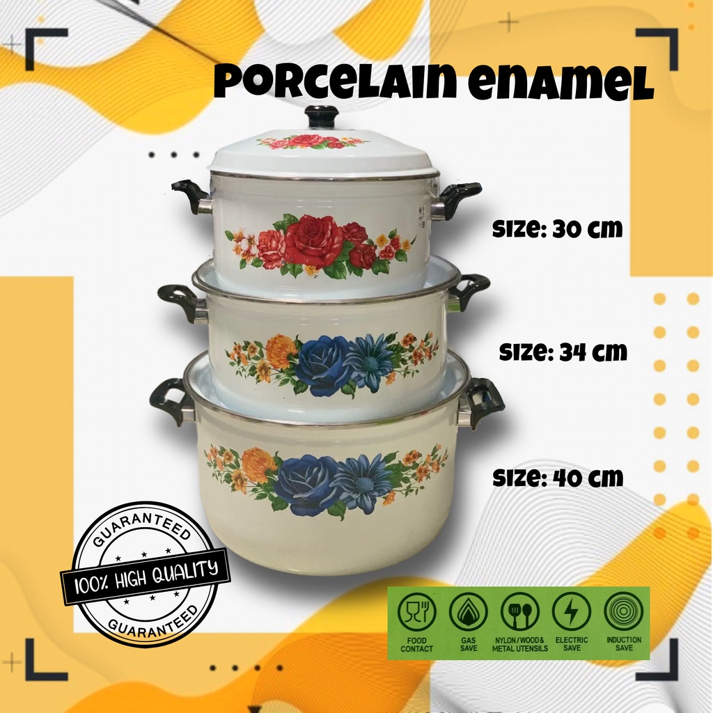 Porcelain Enamel On Steel Pots | Shopee Malaysia