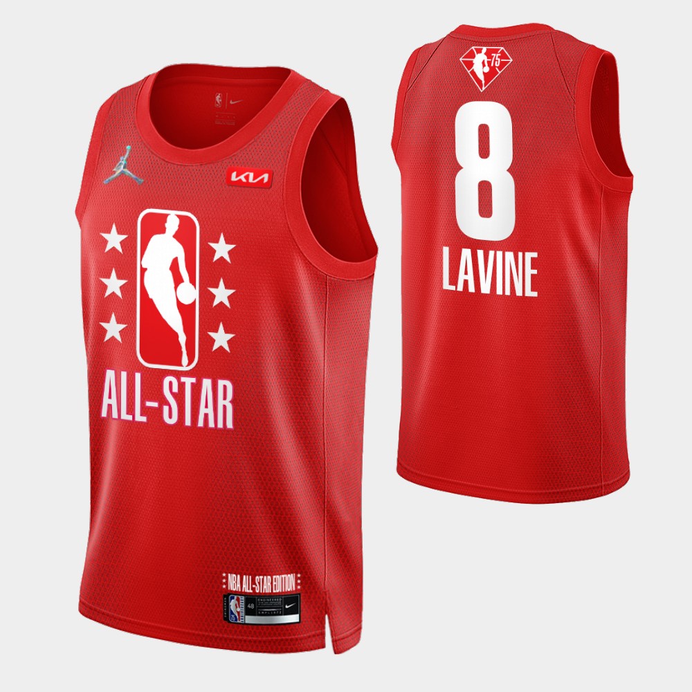 NBA_ Jersey Wholesale Custom Chicago''Bulls''Men''NBA''Zach LaVine DeMar  DeRozan 2022 Cleveland All-Star Jersey Grey Blue Red 75th Patch Uniform 