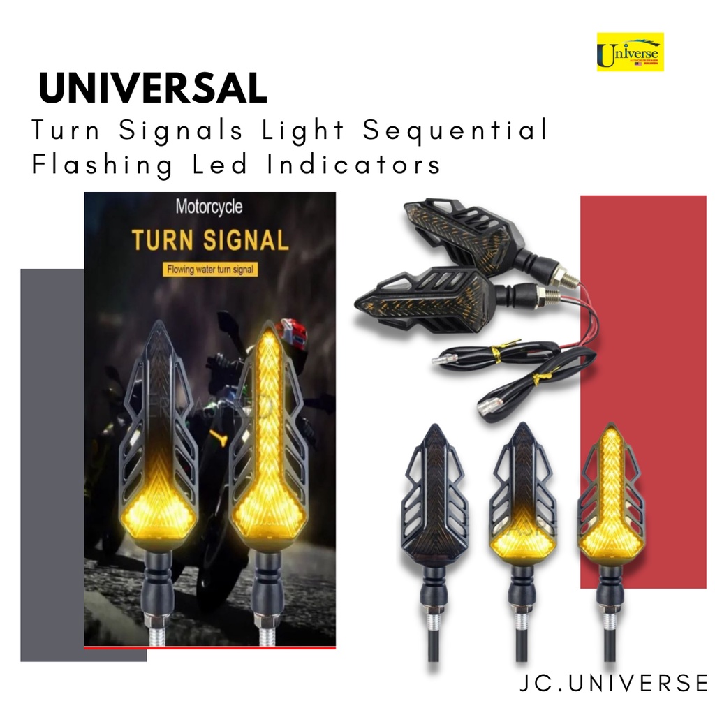 Universal Motorcycle Turn Signals Light Sequential Flashing Led ...
