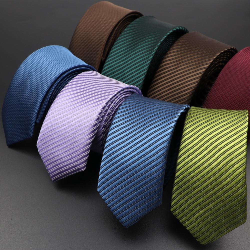 ZONFAZ Slim 5cm Solid Color Striped Neckties Red Blue Green Skinny ...