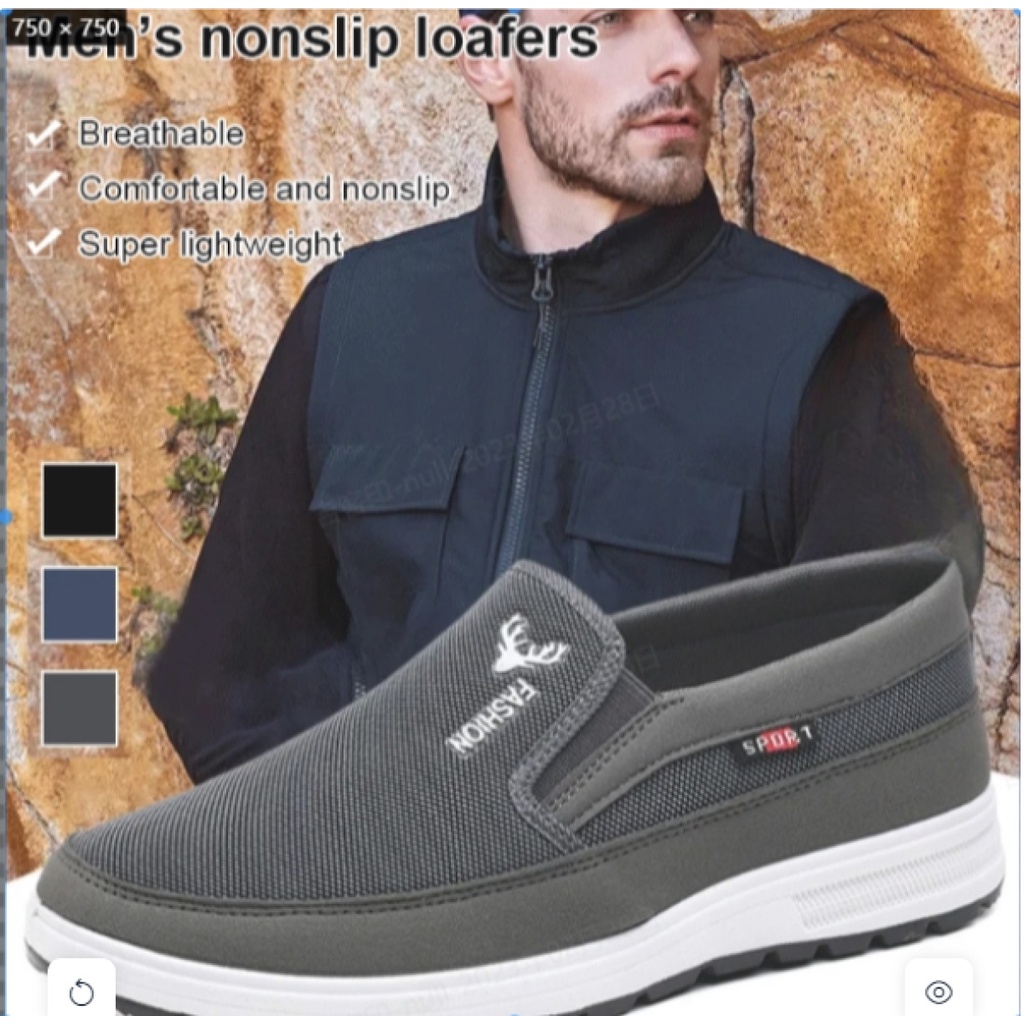 Simple Men's slip-on shoes casual non-slip Low Top Sneakers | Shopee ...